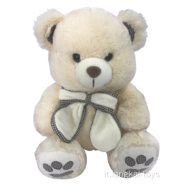 Peluche Teddy Bear bianco con fiocco